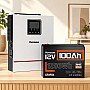1,28 кВт*год LiFePO4 Комплект резервного живлення Humsienk інвертор 1 кВт + 12V/100Ah акумулятор