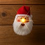 Декоративна ялинкова іграшка-куля Санта з миготливим носом LightZone