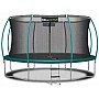 Батут WellActive 374 см до 150 кг з внутрішньою сіткою та драбинкою стрибковий Бірюзовий