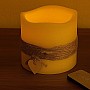 Електрична свічка 15 см на батарейках, таймер, декоративна, Бежевий