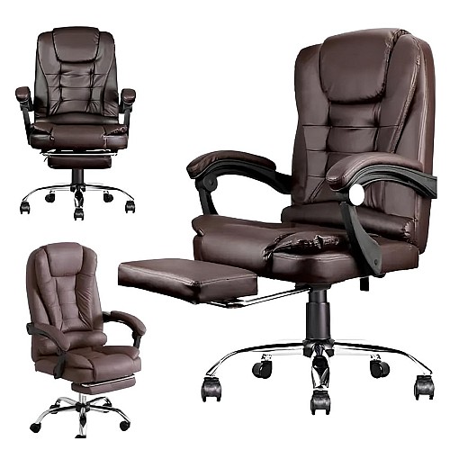 Офісне крісло Boss 23286 Reg, з підніжкою Коричневе комп'ютерне крісло