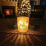 Світлодіодна декорація DynaMax Deco Glas на батарейках з принтом "Merry Christmas з зірками та ялинками"