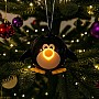Декоративна ялинкова іграшка-куля Пінгвін з миготливим носом LightZone