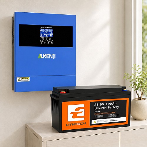 4.2 кВт Комплект резервного живлення Інвертор Anenji WiFi + 24V 100Ah акумулятор Lithtech з Bluetooth