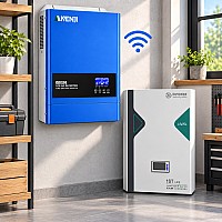 6,2 кВт LiFePO4 Комплект резервного живлення з Wi-Fi інвертор Anenji 6,2 кВт + 51,2V/100Ah акумулятор Dipower для квартир, офісу
