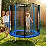 Батут WellActive 183 см до 100 кг з зовнішньою сіткою стрибковий Синій