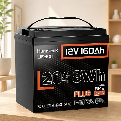 LiFePO4 12V/160Ah 150A BMS акумулятор Humsienk 2048 Вт*год для систем резервного живлення