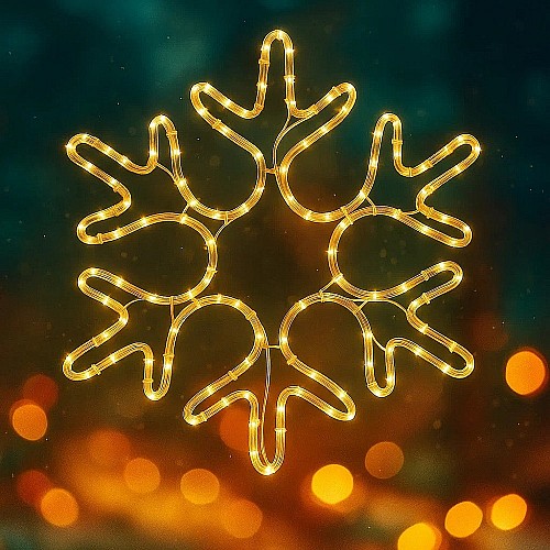 Новорічна світлодіодна фігура Сніжинка LightZone, теплий білий