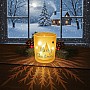 Світлодіодна декорація DynaMax Deco Glas на батарейках з принтом "Merry Christmas з зірками та ялинками"