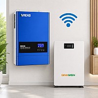6,2 кВт LiFePO4 Комплект резервного живлення інвертор Anenji Wi-Fi + акумулятор з LCD-дисплеєм та Wi-Fi Genix Green 51.2V 100Ah