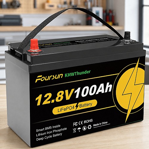 LiFePO4 12V 100Ah Акумулятор Foursun 1280Wh, 100A, з BMS платою