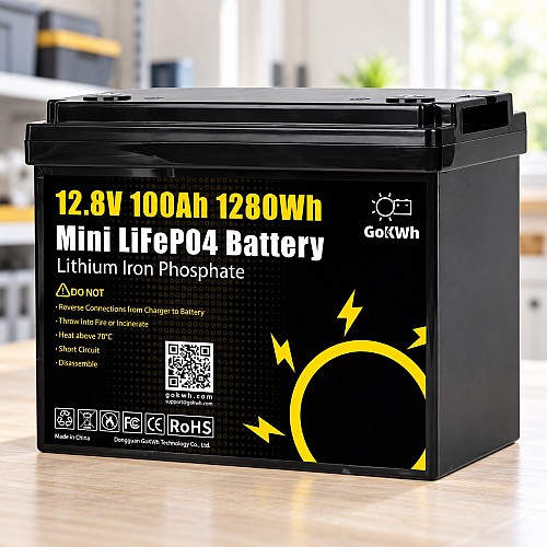 LiFePO4 12V/100Ah Акумулятор GoKWh Mini для резервного живлення будинку, квартири з BMS