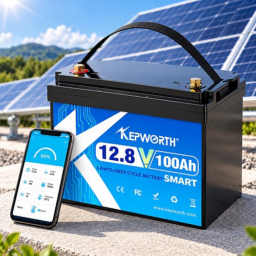 LiFePO4 12V/100Ah Акумулятор Kepworth Mini для резервного живлення будинку, квартири, Вбудована BMS, Bluetooth APP