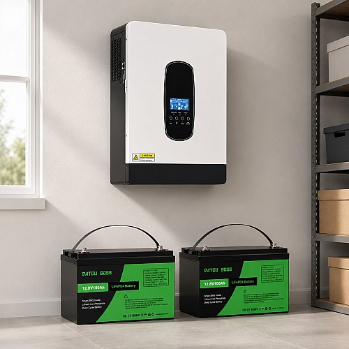 4.2кВа LiFePO4 Комплект резервного живлення інвертор Daxtromn + 2 акумулятора Datouboss 12V 100Ah, BMS, 1280Wh для квартири