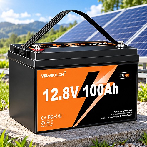 LiFePO4 12V/100Ah Акумулятор Yeagulch для резервного живлення будинку, квартири, Вбудована BMS 100 А