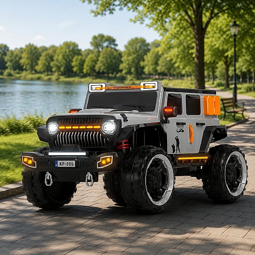 Дитячий електромобіль VOLSO VS906R4 джип на акумуляторі 4×25W сірий 12V 7Ah, EVA-колеса MP3 з пультом до 35 кг
