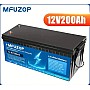 LiFePO4 12V 200Ah Акумулятор MFUZOP 2560Wh Smart BMS 200A