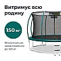 Батут WellActive 374 см до 150 кг з внутрішньою сіткою та драбинкою стрибковий Бірюзовий