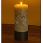 Електрична свічка 31 см на батарейках, таймер 6 ч, у сірому дизайні, декоративна
