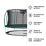 Батут WellActive 374 см до 150 кг з внутрішньою сіткою та драбинкою стрибковий Бірюзовий