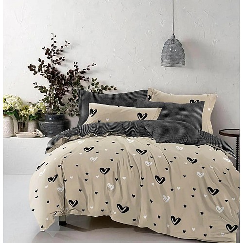 Комплект постільної білизни Бязь Голд Вікторія, двокольорова постільна білизна Сімейний