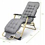 Садове пляжне крісло Ideal Garden з матрацом та подушкою, до 90 кг, сірий, шезлонг для саду та тераси