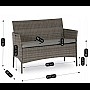 Набір садових меблів із штучного ротанга MEBEL ELITE MISSISIPI, сірий, комплект ротангових меблів для тераси, саду та балкона