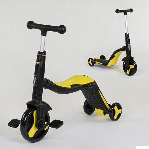 Самокат 3в1 JT 10993 Best Scooter самокат-велобіг-велосипед жовтий