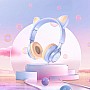 Накладні навушники Hoco W36 Cat ear headphones + мікрофон Блакитний