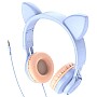 Накладні навушники Hoco W36 Cat ear headphones + мікрофон Блакитний