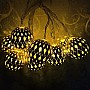 Світлодіодна гірлянда на батарейках Oecolux LED Tischdekoration Antik-Kugel срібні кульки, тепле біле світло