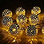 Світлодіодна гірлянда на батарейках Oecolux LED Tischdekoration Antik-Kugel срібні кульки, тепле біле світло