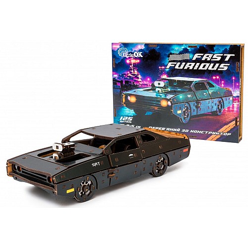 Дерев'яний 3D конструктор Fast Furious (чорна)