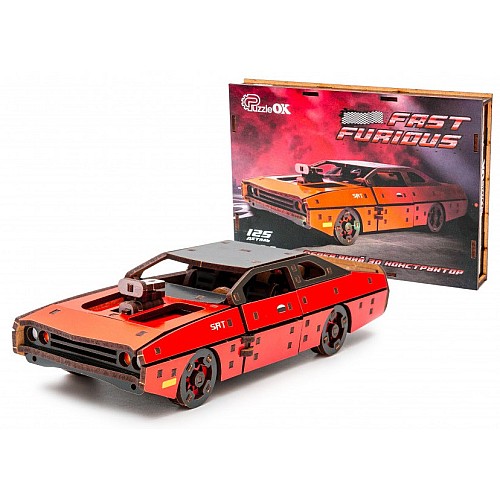 Дерев'яний 3D конструктор Fast Furious (червона)