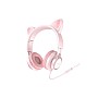Накладні навушники Hoco W36 Cat ear headphones + мікрофон Рожевий
