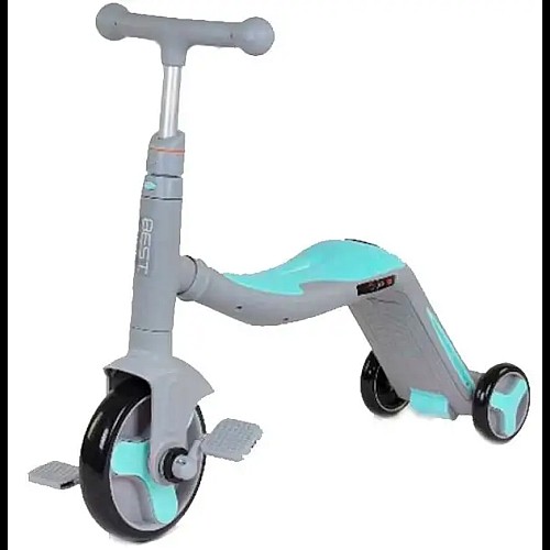 Самокат 3в1 JT 20255 Best Scooter самокат-велобіг-велосипед бірюзовий
