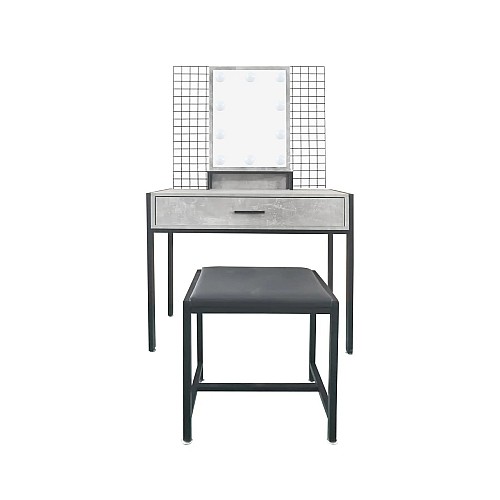 Туалетний столик + табурет Avko ADT 3 Grey Walnut LED підсвітка