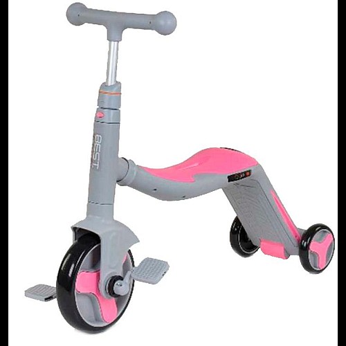 Самокат 3в1 JT 90601 Best Scooter самокат-велобіг-велосипед рожевий