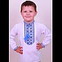 Вишиванка для хлопчика біла Козак, вишивка хрестиком, довгий рукав, повсякденна, на 1,2,3,4,5,6,7,8,9років