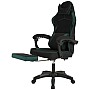 Оригінал Геймерське крісло Vector: тканинна оббивка, масажна подушка, висувна підніжка, чорно-зелене