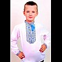Вишиванка для хлопчика біла Козак, вишивка хрестиком, довгий рукав, повсякденна, на 1-9 років 140-170р