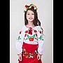 Вишита блузка з маками в українському стилі Марічка, біла, бавовна, довгий рукав, на дівчинку 4,5,6,7,8,9 років