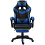 Оригінал Крісло геймерське підліткове з підставкою для ніг Comfort Game синє