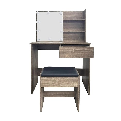 Туалетний столик + табурет Avko ADT 9 Grey Walnut LED підсвітка