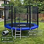 Батут посилений Fitonix 252 см до 120 кг захисна сітка + драбинка, 8 футів для дітей та дорослих