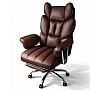 Офісне крісло Relax Pro до 150 кг з підставкою для ніг, широким сидінням, подвійним наповнювачем KO50CZ коричневе комп'ютерне