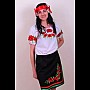 Спідниця плахта Маки для дівчинки, чорна на запах, об'єм регулюється, 104,110,116,122,128,134,140,146,152см