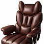 Офісне крісло Relax Pro до 150 кг з підставкою для ніг, широким сидінням, подвійним наповнювачем KO50CZ коричневе комп'ютерне