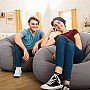 Крісло надувне Intex 68579 Beanless Bag Chair 107х104х69 см Сіре