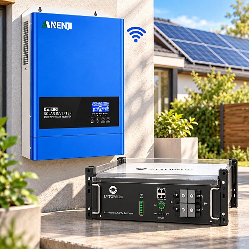 6.2 кВт LiFePO4 Комплект інвертор Anenji з Wi-Fi + акумулятор Lvtopsun rack, BMS, 5120Wh, рековий для резервного живлення
